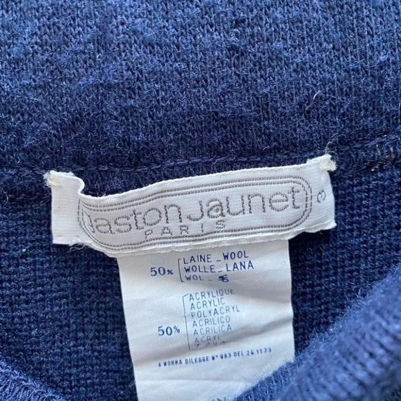 Vintage - Dark Blue Wool Blend Skirt - Picture 4 of 4